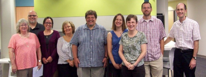 Image of Charles Huffman, Joseph Comeau, Gary Fisk, Judy Orton Grissett, Jamie MacLennan, Courtney McDonald, and LaVerne Worthy